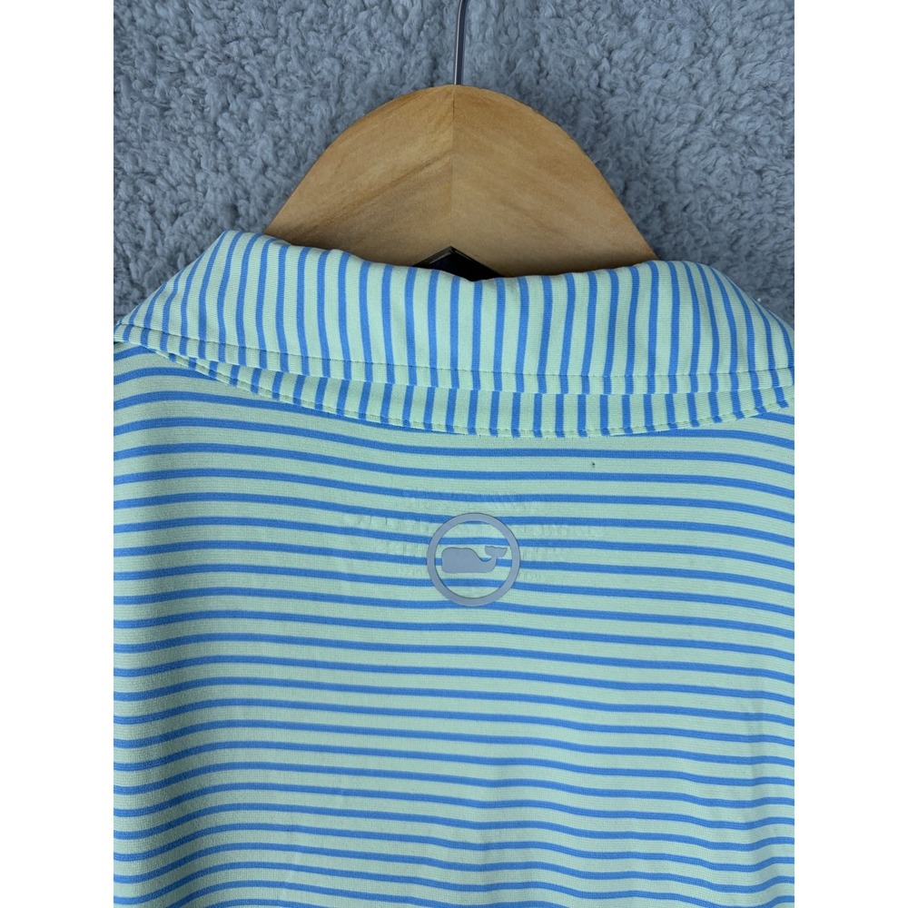 Vineyard Vines Polo Shirt Mens XL Green Stripe On-The-Go Sankaty Golf Stretch - Picture 7 of 9
